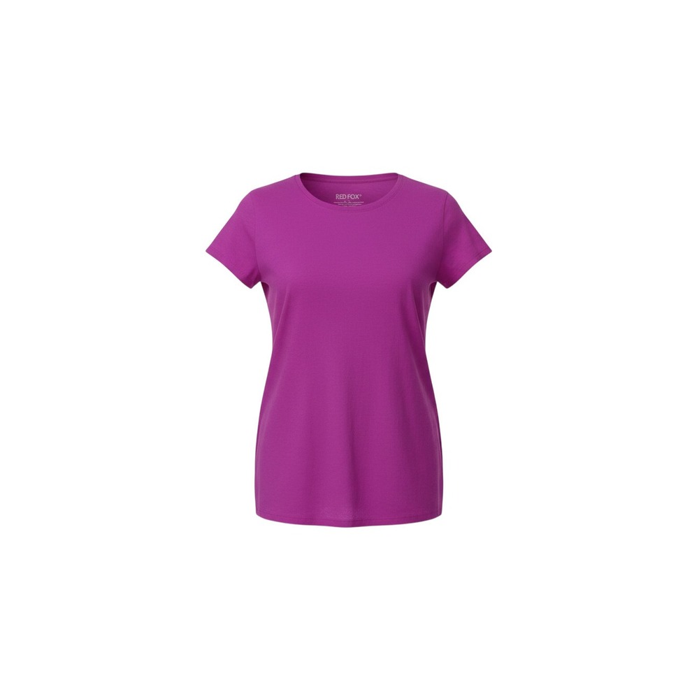 Red Fox T-Shirt Womens Small Purple Short Sleeve Cotton Blend Crew Neck 1847